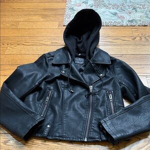 BLANK NYC black leather jacket size large